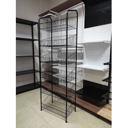 Стелаж накладний-ярусний на 6 корзин 1850х600мм. (чорний)